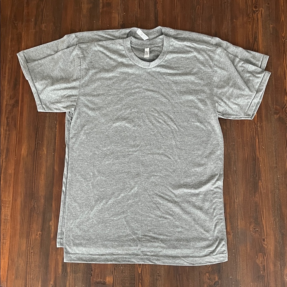 American Apparel Gray Short Sleeve Tee tri blend Guildan/AA Circa 2022 2pack